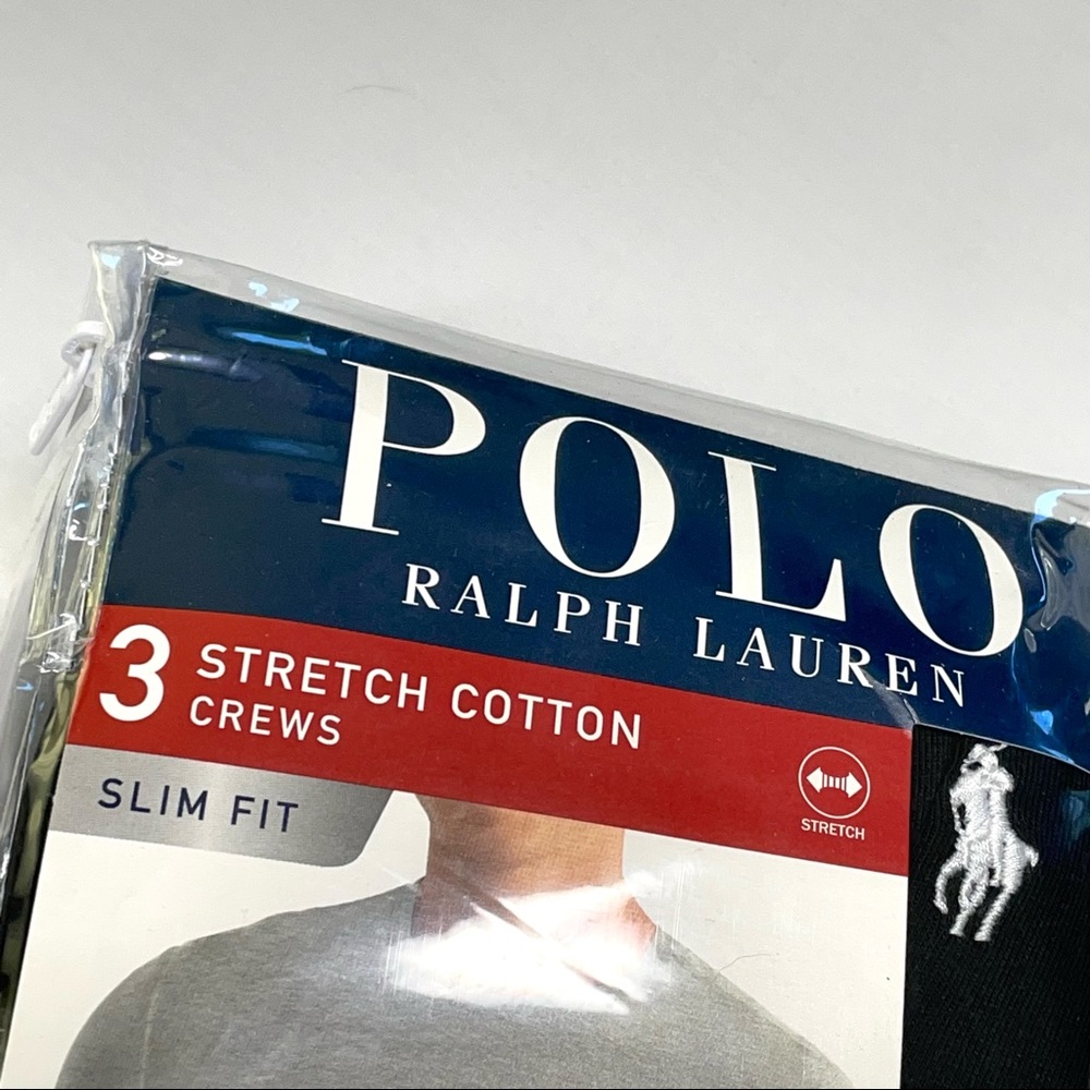 Polo Ralph Lauren Mens T-Shirt Crews Stretch Cotton Slim Fit 3 PK RWCNP3 XL New - Picture 3 of 14